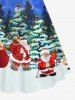 Robe Imprimée Père Noël Arbre et Boule Grande Taille - Bleu L