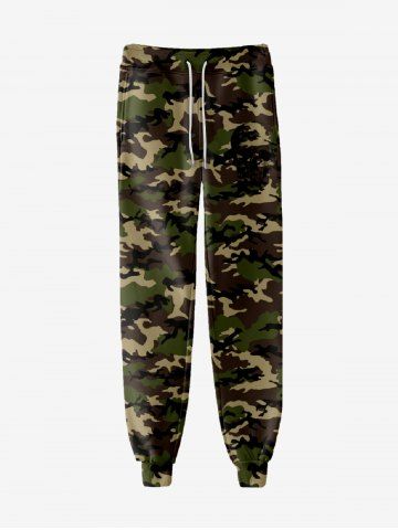 Pantalon de Survêtement avec Cordon de Serrage Style Gothique Camouflage pour Hommes