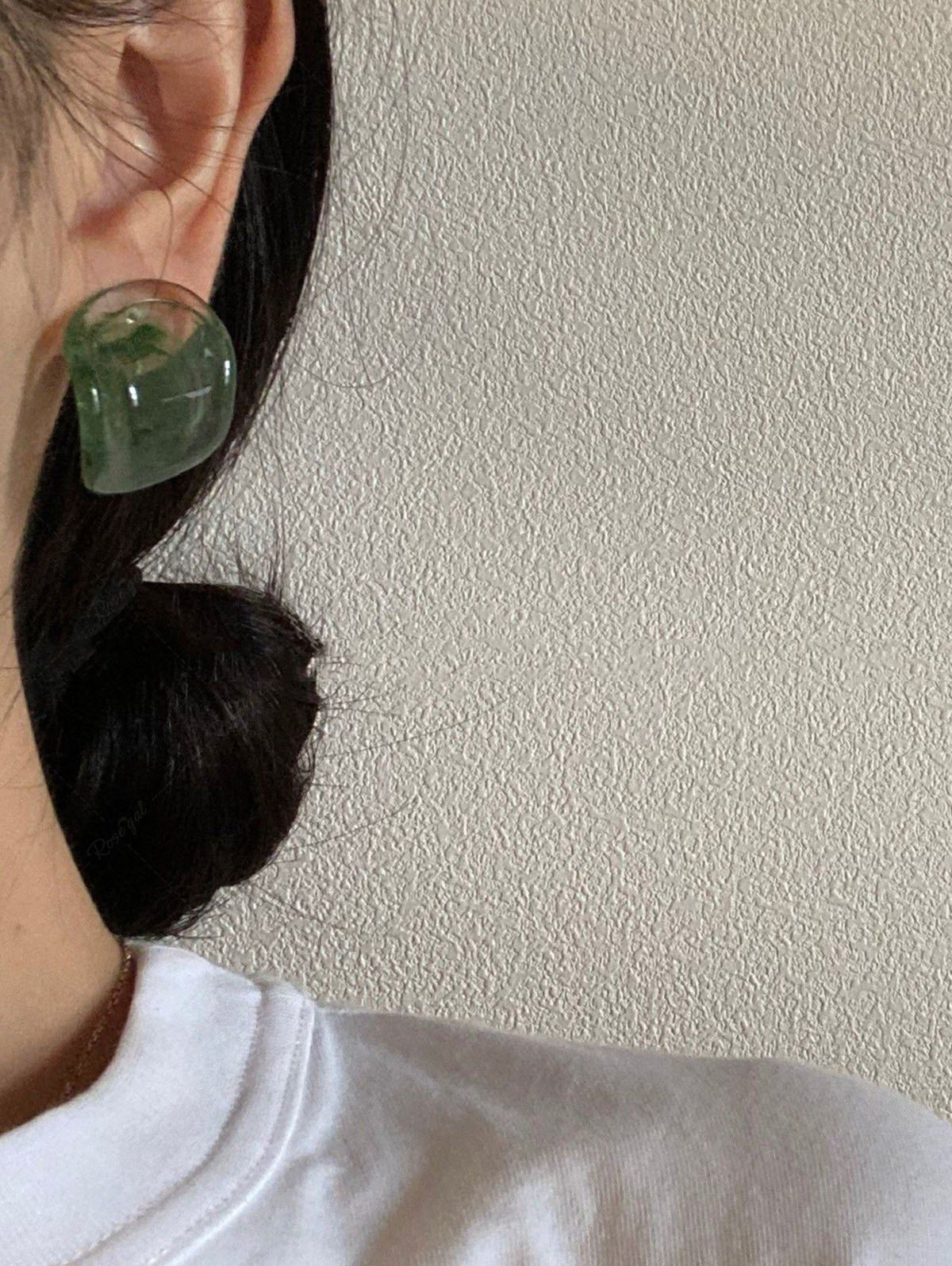 New Asymmetrical Geometric Stone Vintage Stud Earrings  