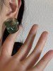 Asymmetrical Geometric Stone Vintage Stud Earrings -  