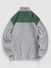 Men's Two Tone Colorblock NEW YORK Embroidered Quarter Zip Pullover Sweatshirt -  