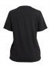 Cute Santa Claus Christmas Element Print Short Sleeve T-shirt -  