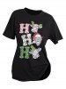 Cute Santa Claus Christmas Element Print Short Sleeve T-shirt -  