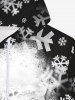 Gothic 3D Distressed Skull Skeleton Snowflake Print Pocket Drawstring Fleece Lining Halloween Pullover Hoodie For Men -  