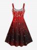 Valentines Heart Sparkling Sequin Glitter 3D Printed Party Dress With Solid Short Cardigan -  