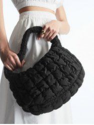 Women's Daily Solid Color Bubble Textured Quilted Puffer Design Shoulder Bag -  