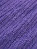 Robe Pull Asymétrique Texturée Bicolore Panneau Croisé de Grande Taille à Lacets - Pourpre  1X | US 14-16