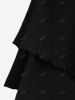 Robe Pull Asymétrique Texturée Bicolore Panneau Croisé de Grande Taille à Lacets - Pourpre  4X | US 26-28