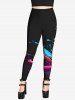 Gothic Varnish Painting Splatter Print Skinny Pull On Leggings -  
