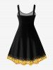 Plus Size Glitter Sparkling Stars Light Beam Sequins Print A Line Party Dress -  