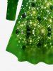 Plus Size Christmas Tree Snowflake Ombre Sparkling Sequin Glitter 3D Print T-shirt -  