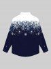 Gothic Glitter Skulls Snowflake Print Christmas Turn-down Collar Buttons Long Sleeves Shirt For Men -  