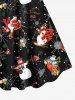 Robe Brillante Chapeau de Noël Chat Chien et Galaxie Imprimés Grande Taille - Noir S