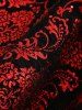 Gothic Plus Size Sparkling Sequin Floral Stamping Glitter Knitted Patchwork Cinched Ruffles Flare Sleeve Top -  