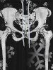 Pantalon de Survêtement Ombré à Imprimé Squelette et Flocon de Neige avec Poche Style Gothique pour Homme - Noir M