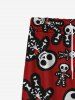 Gothic Cute Skulls Skeleton Gingerbread Print Christmas Drawstring Wide Leg Sweatpants For Men -  