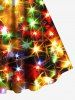 Plus Size Buckle Belt Grommets Stars Glitter Sparkling Sequin 3D Print Tank Party Dress - Multi-A S
