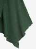 Robe Pull à Capuche Asymétrique Texturée Superposée Grande Taille à Lacets à Volants avec Œillet - Vert profond 2X | US 18-20