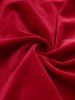 Robe en Velours Bicolore Courte à Boucle et Noeud Papillon Détaillé - Rouge 