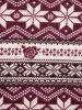 Tie Knot Knit Hooded Crop Top And Christmas Snowflake Flower Print Mini Dress Set -  