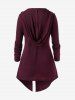 Plus Size Ribbed Textured Zippers Asymmetrical Hooded Sweater -  