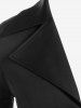 Veste Zippée Panneau en Cuir PU avec Poches Grande Taille - Noir 