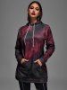 Gothic Tie Dye Pockets Drawstring Hoodie -  