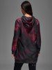 Gothic Tie Dye Pockets Drawstring Hoodie -  
