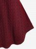 Tricot Bicolore de Grande Taille Manches à Lacets - Rouge foncé 2X | US 18-20