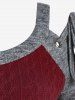 Tricot Bicolore de Grande Taille Manches à Lacets - Rouge foncé 4X | US 26-28