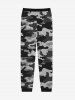 Pantalon de Survêtement Camouflage Gothique Imprimé avec Poche à Cordon - Noir 3XL