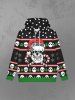 Gothic Christmas Tree Hat Skull Candy Polka Dot Print Fleece Lining Drawstring Hoodie For Men -  