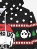 Sweat à Capuche en Molleton Imprimé Sapin de Noël et Crâne Style Gothique pour Homme - Noir 3XL