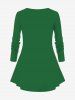 Plus Size Christmas 3D Print Elf Costume Long Sleeve T-shirt -  