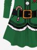 Plus Size Christmas 3D Print Elf Costume Long Sleeve T-shirt -  