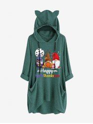 Plus Size Christmas Tree Hat Snowman Snowflake Moon Printed T-shirt And  Flare Pants Outfit [67% OFF]