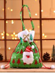 Christmas Tree Applique Bowknot Santa Clause Snowflake Cinched Handbag -  