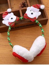 Christmas Hat Santa Clause Bear Star Warm Earmuffs - Vert 
