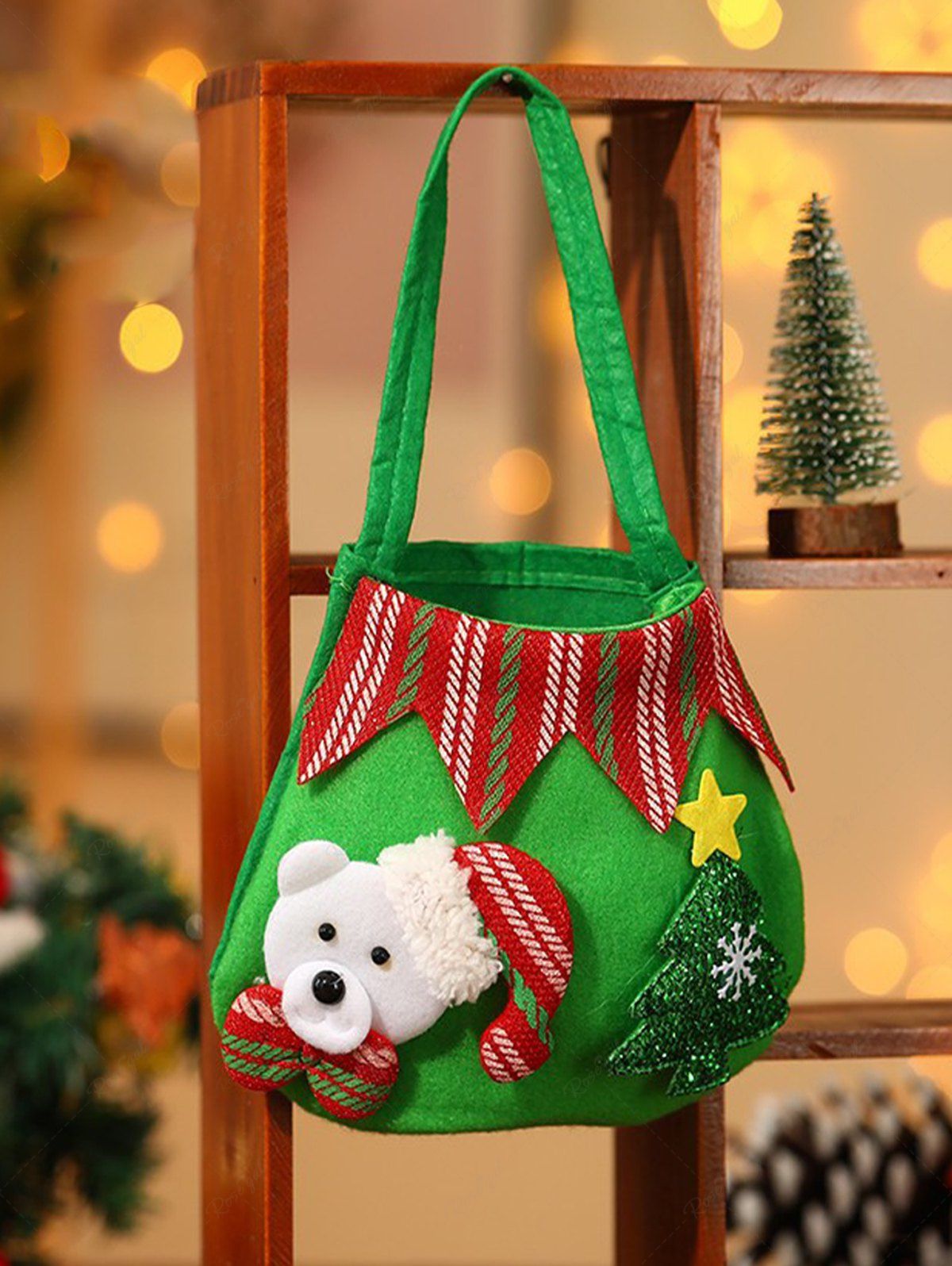 Fashion Christmas Tree Glitter Hat Bear Snowflake Santa Clause Star Handbag  