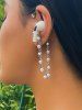 Fashion Faux Pearl Tassel Chain Ear Cuff -  