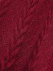 Plus Size Mock Buttons Cutout Panel Cable Knit Long Sleeves Pullover Sweater -  