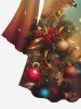 Robe Ligne A Ombre Sapin de Noël et Boule Imprimés de Grande Taille - Multi-A M