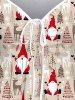 Robe Ligne A Etoile Sapin de Noël et Flocon de Neige Imprimés de Grande Taille - café lumière 1X