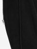 Gothic Fluffy Fur Trim Full Zipper Lace Up Drawstring Asymmetric Hooded Long Sleeve Coat -  