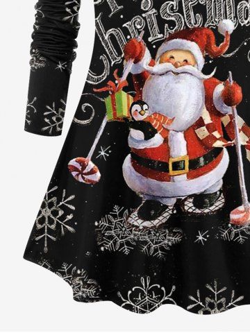 snowflakes santa candy printed christmas shirt