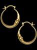 Fashion Minimalist Oval Moon Face Shaped Hoop Earrings -  