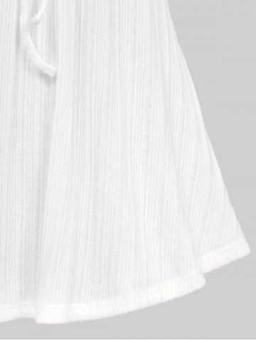 Plus Size Vine Lace Panel Textured Ribbed Cinched Patchwork Knitted Long Sleeves Top