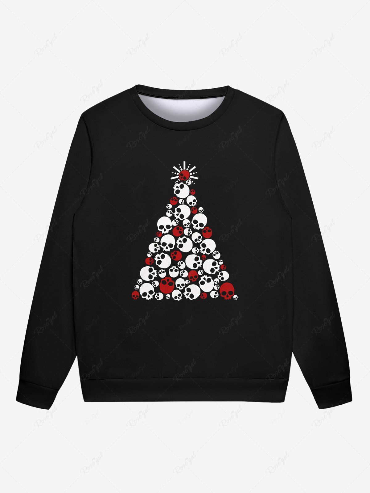 Outfit Gothic Skulls Triangle Print Crew Neck Sweatshirt For Men  