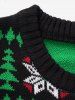 Christmas Tree Alpaca Snowflake Graphic Pullover Sweater -  