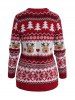 Christmas Tree Snowflake Elk Graphic Crew Neck Ugly Sweater -  